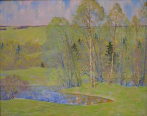 库茨米乔夫《风景》 80x100cm  2006年