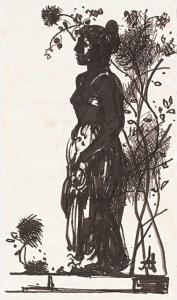 梅尔尼科夫《花园中》 24×14cm  2008年