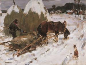 尼古拉·列宾 《草垛》         60x80cm     2009年