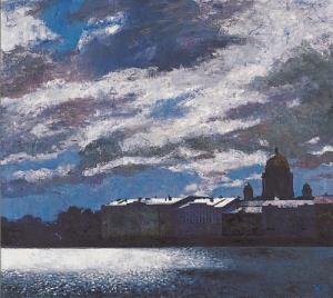 丘文《涅瓦河岸》  90×100cm  2009年