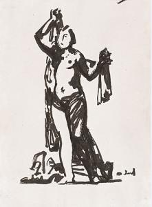 梅尔尼科夫《出浴》29×21 cm 2007年