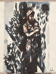 梅尔尼科夫《母爱》  22×17 cm  1969年