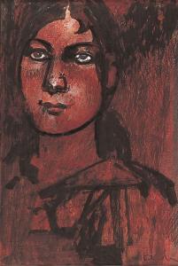 梅尔尼科夫《女孩肖像》 25.5×17 cm