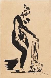 梅尔尼科夫《浴女》25.5×17.2cm  1969年