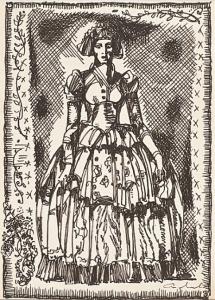 梅尔尼科夫《着盛装女子》27×19 cm  1999年