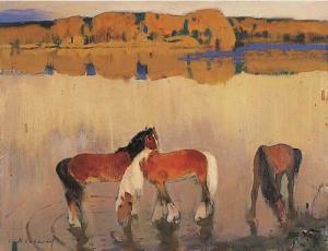 萨卡洛夫-《秋天的河》，100×130cm，2001年