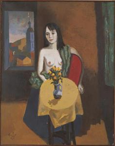 库拉科夫《座在桌边的女子》88×70cm 布面油画 1973-2010年