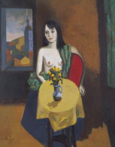 库拉科夫   《坐在桌边的女子 》 88×70cm   1973-2010年