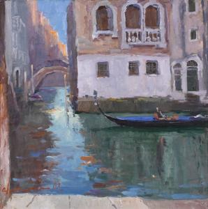 拉申得 《威尼斯》 90×90cm 布面油画  2007年