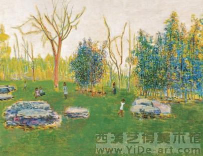 张晖《绿草地》 145x112cm  2008年