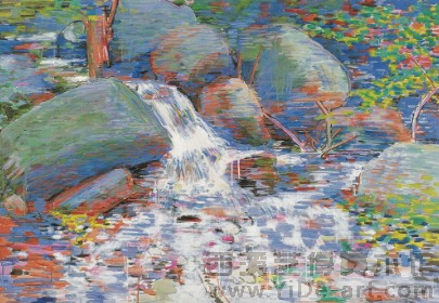张晖《溪水》130cm×90cm   2007年