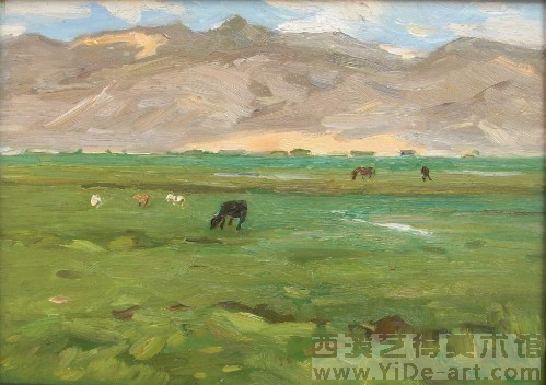 《阿拉尔草滩》　27.5×38cm　1999年