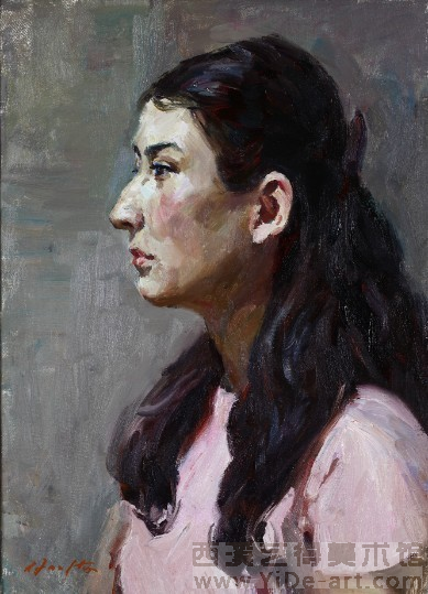 《维吾尔族女大学生》46cmX33cm2002年