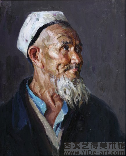 《维族老汉》50.5cmX40cm2010年