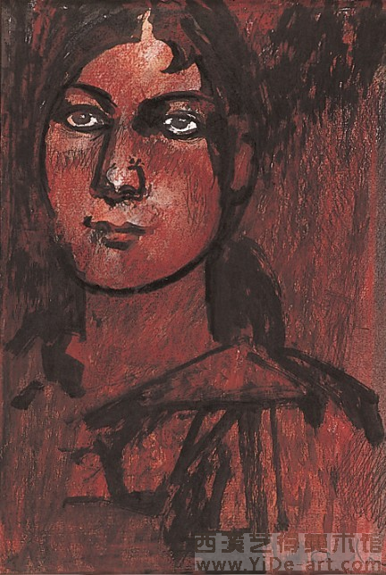 梅尔尼科夫《女孩肖像》 25.5×17 cm