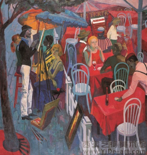 卢卡森诺克《法国街景》    130×124cm   2000年