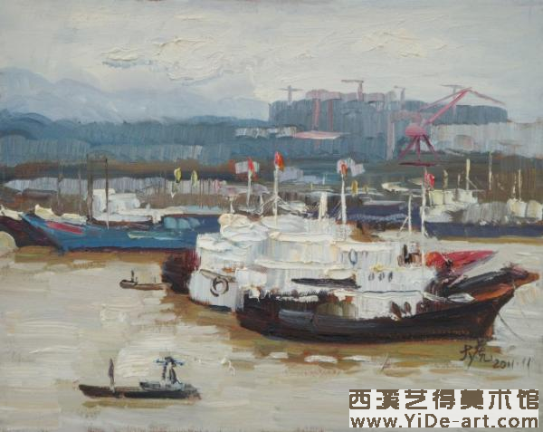 《泊船》50×40cm2011年
