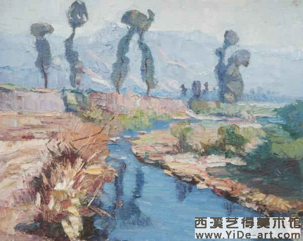 《宏村近郊》50×40cm2009年