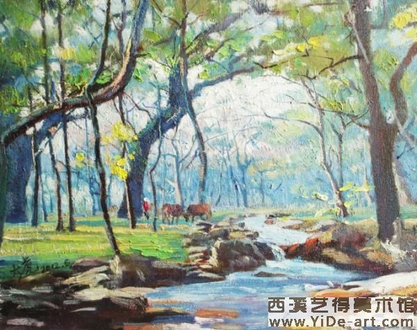 《林間小溪》50×40cm2012年