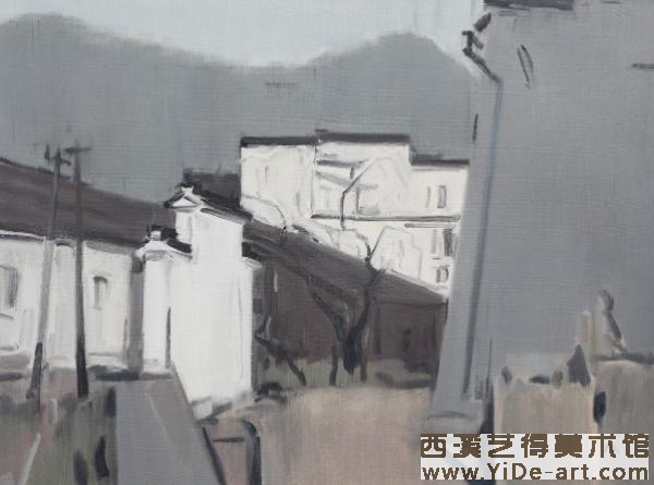 《婺源沱川—4》  80 ×60厘米麻布油画2011年