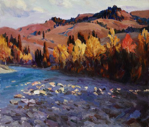 白仁海《金秋唐布拉》45.5cmX53cm 2006年