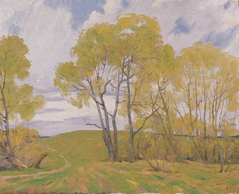 库茨米乔夫《小树林》45×50cm 2008年