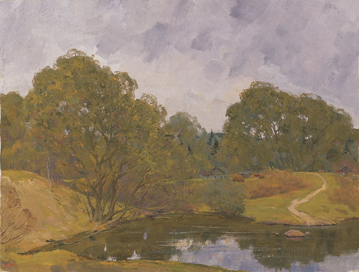 库兹米乔夫《小溪风景画》 65×50cm 2007年
