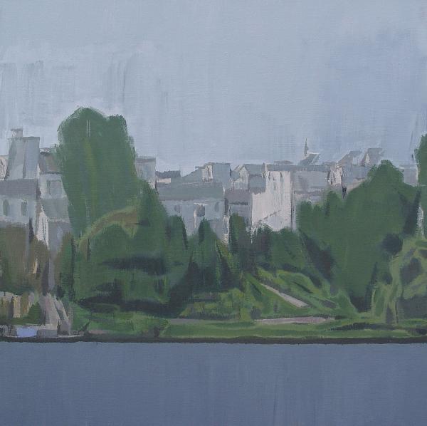林涛《渡口》60×60cm 麻布丙烯 2012年
