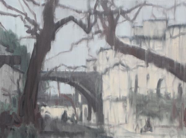 林涛《婺源沱川-5》 80 × 60cm 麻布油画 2011年