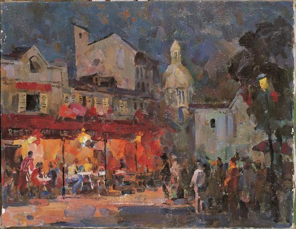 卢卡森洛克《市立广场》34 x 44cm 1997年