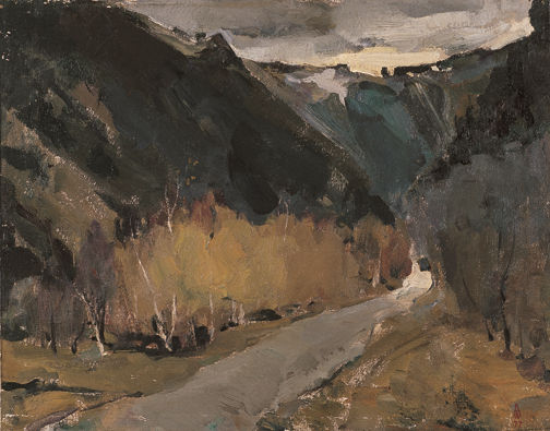 卢卡森诺克《山景》80×62cm  1978年