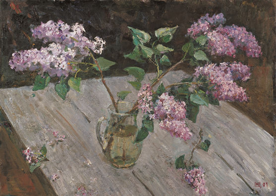 尼哥德·采钦 《桌上的丁香花》 60×73cm 2006年