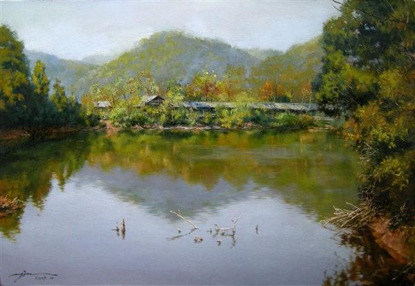 王俊《青谷深秋》55X38cm 2009年
