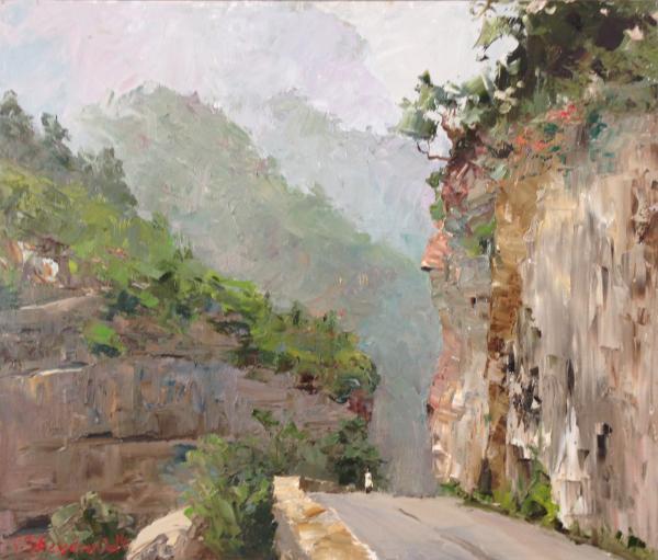 谢夫楚科 《云端山路》60×70cm 布面油画 2014年