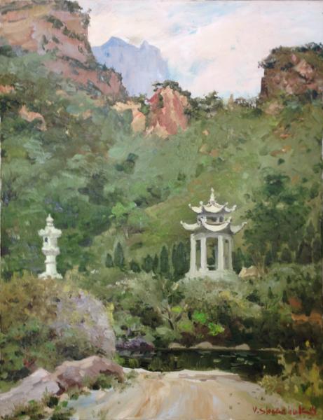 谢夫楚科 《中国寺庙》 80×60cm 布面油画 2014年