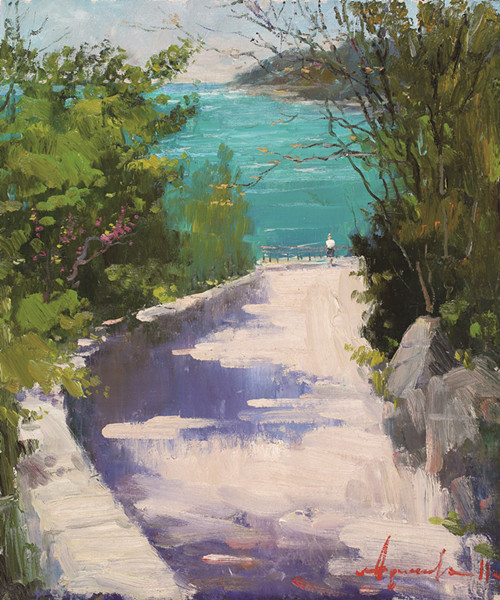 拉申得 通往大海的小道   60×50cm 2011年