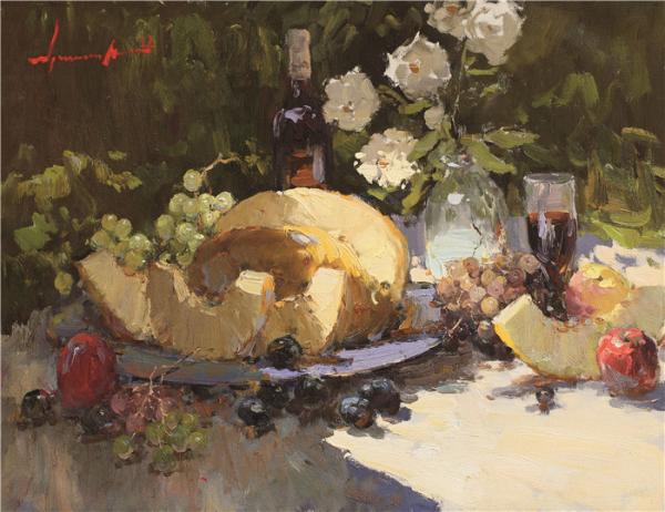 《克里米亚的蜜瓜与花》拉申得 70×100cm 2012年