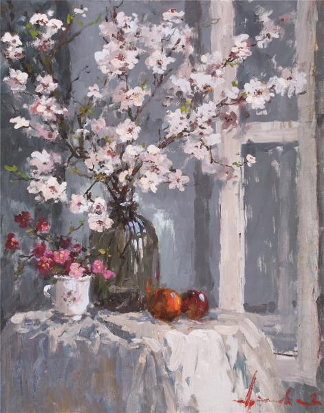 拉申得 杏仁与日本木瓜2  90×70cm 2004年