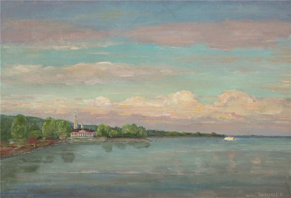 德米特里 伏尔加河上 48X70cm  2011年