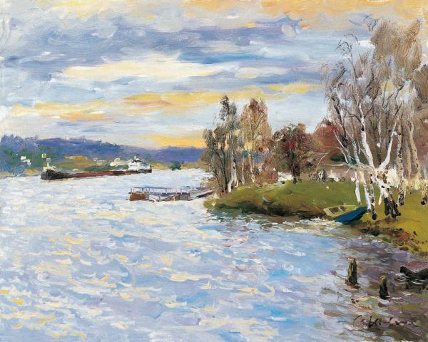 斯威特莱娜   伏尔加河上游  40cmX50cm   布面油画  2005年