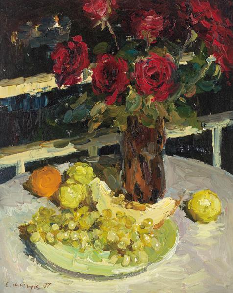 斯维特莱娜   玫瑰花  50cmx40cm 布面油画  2007年  