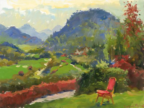 斯维特莱娜  球场  60cmx80cm  布面油画  2016年