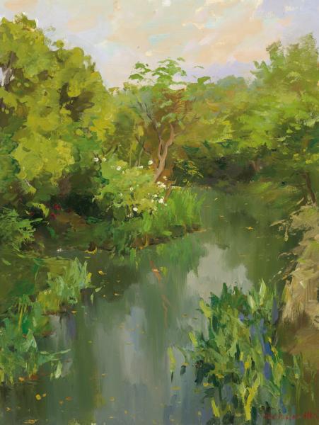 斯维特莱娜  西溪湖面  80cmx60cm  布面油画  2016年