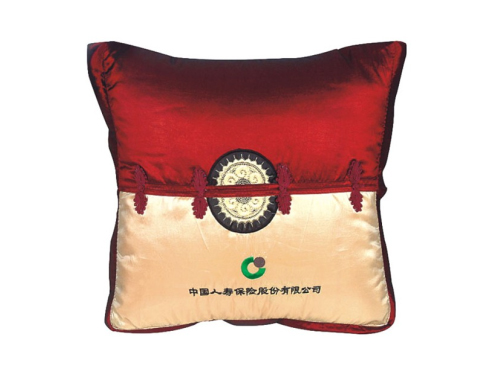 刺绣企业商标抱枕